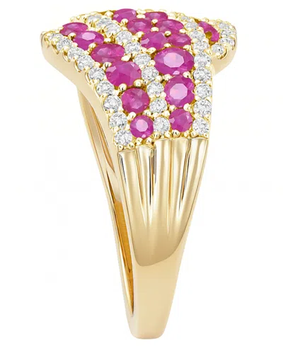 Macy's Emerald (1 Ct. T.w.) And Diamond (1/2 Ct. T.w.) Ring In 14k Gold (also In 14k White Gold Sapphire &  In Pink