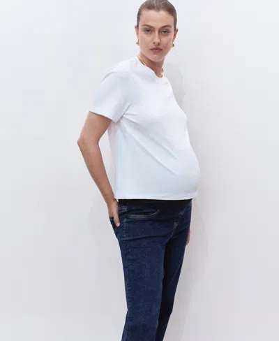 Mango Women's Maternity Flared Cropped Jeans In Blue