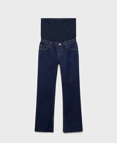Mango Women's Maternity Flared Cropped Jeans In Blue