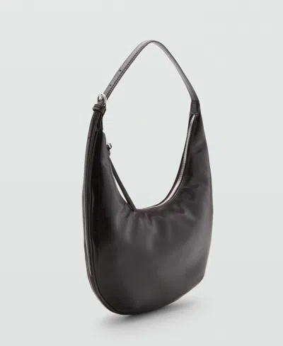 Mango Women's Pebbled Effect Medium Oval Bag In Brown