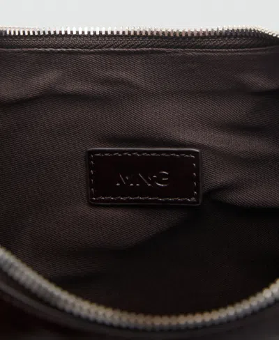 Mango Women's Pebbled Effect Medium Oval Bag In Brown