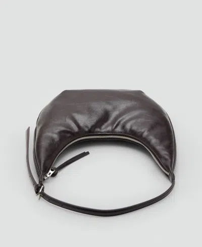 Mango Women's Pebbled Effect Medium Oval Bag In Brown