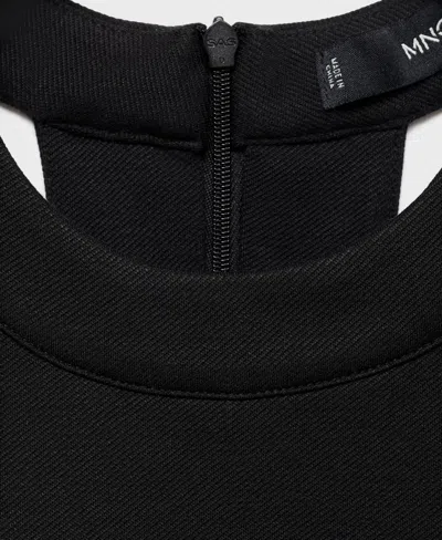 Mango Halter Top With Low-cut Back In Black