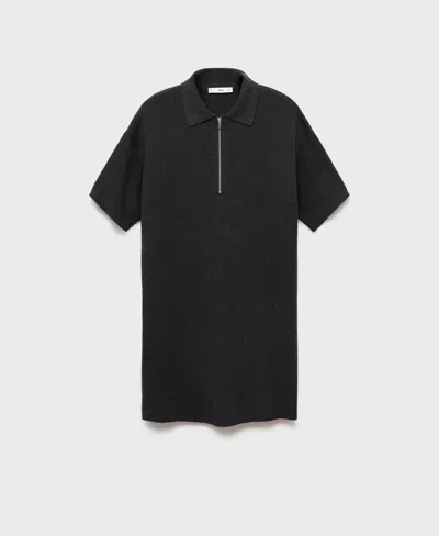 Mango Women's Polo Neck Knitted Dress In Black
