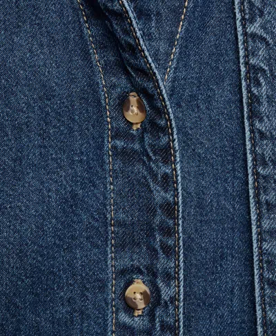 Mango Women's Bow Detail Denim Shirt In Blue