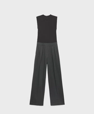 Mango Women's Combination Pinstripe Jumpsuit In Black