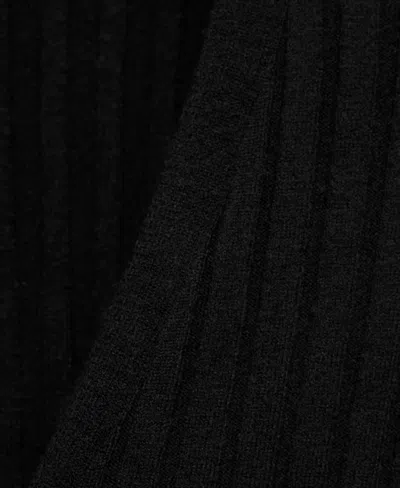 Mango V-neck Rib Cardigan In Black