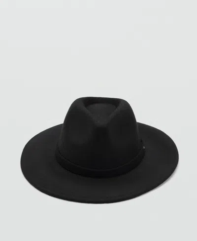 Mango 100% Wool Hat Black In Black