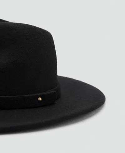 Mango 100% Wool Hat Black In Black