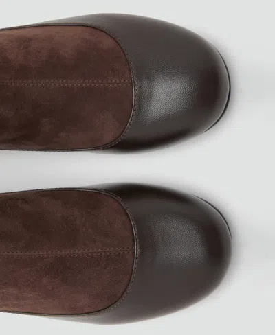 Mango Combined Leather Ankle Boot Chocolate In Brown