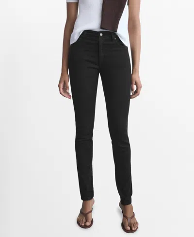 Mango Women's Mid-rise Skinny Jeans In Black