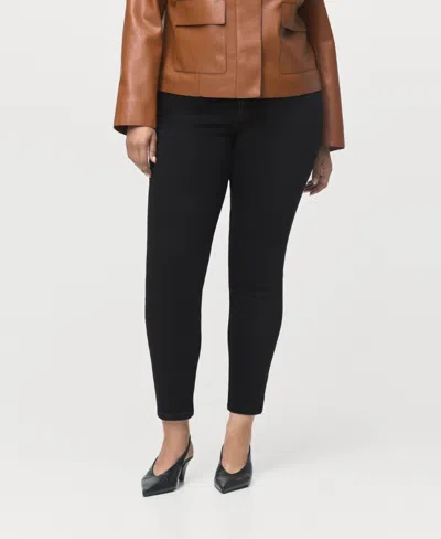 Mango Women's Mid-rise Skinny Jeans In Black