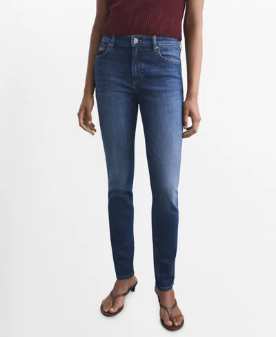 Mango Women's Mid-rise Skinny Jeans In Blue