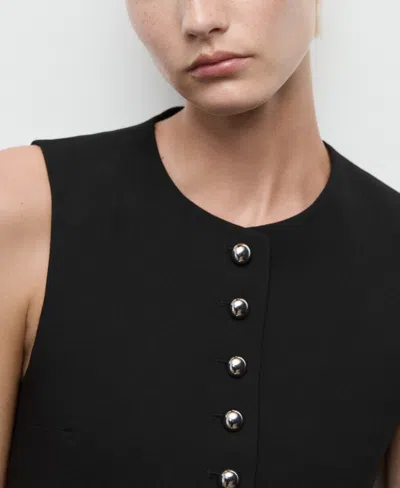 Mango Gabo Vest In Black