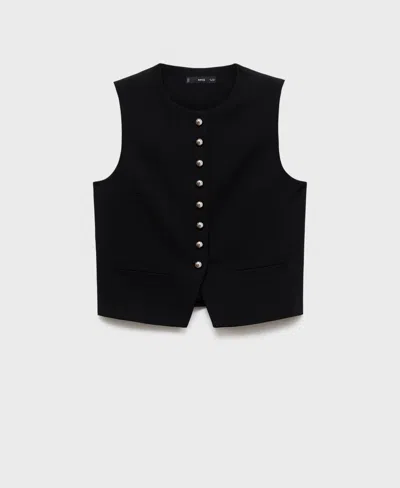 Mango Gabo Vest In Black