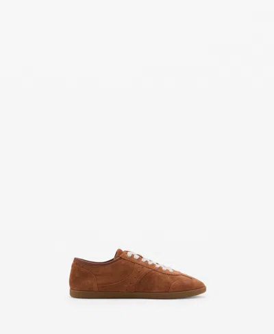 Mango Suede Trainers Medium Brown In Brown