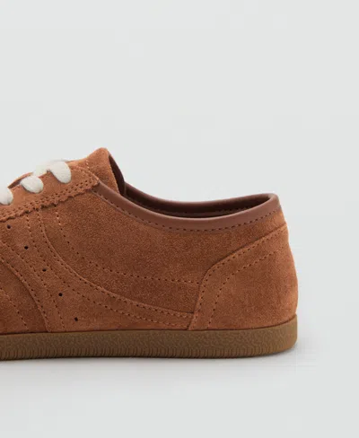 Mango Suede Trainers Medium Brown In Brown