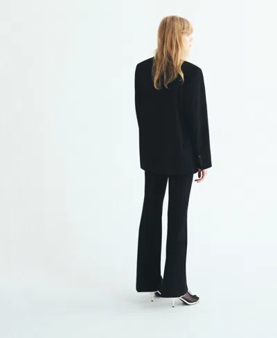 Mango Women's Mid-rise Flare Pants In Black