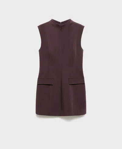 Mango Melo Sleeveless Dress In Brown