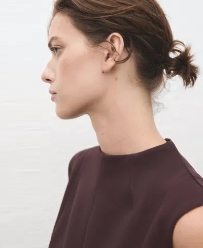 Mango Melo Sleeveless Dress In Brown