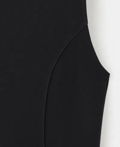 Mango Midi-dress With Stitching Black In Black
