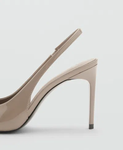 Mango Women's Patent Heeled Shoes In Neutral