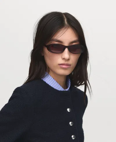 Mango Women's Jewel Buttons Boucle Jacket In Blue