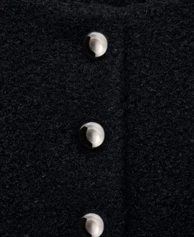 Mango Women's Jewel Buttons Boucle Jacket In Blue