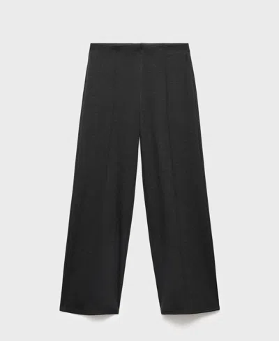 Mango Pull-on Straight Leg Pants In Black