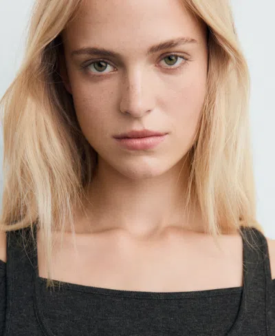 Mango Layered Sweater In Black