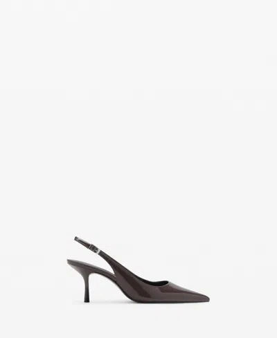 Mango Women's Patent Leather Effect Pointed Shoes In Gray