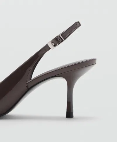 Mango Women's Patent Leather Effect Pointed Shoes In Gray