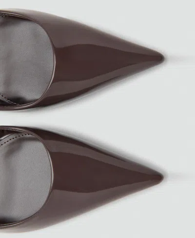 Mango Women's Patent Leather Effect Pointed Shoes In Gray