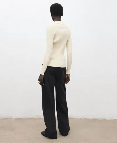 Mango Mid-rise Barrel Jeans Black Denim In Black