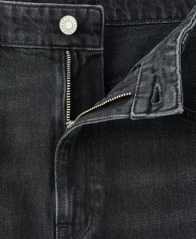 Mango Mid-rise Barrel Jeans Black Denim In Black