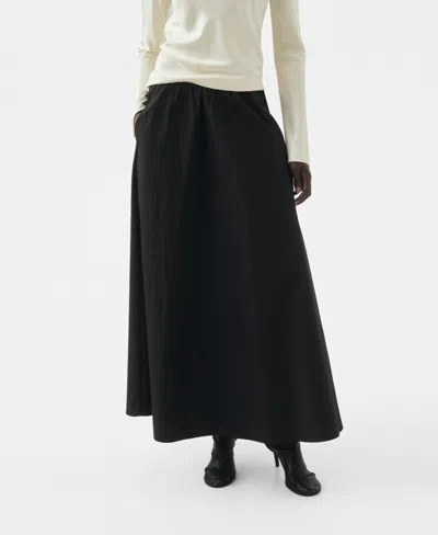 Mango Women's Long Flared Skirt In Black