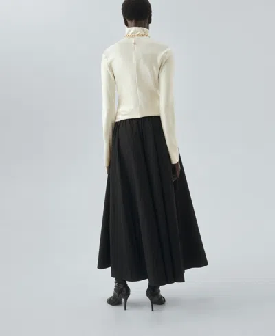 Mango Women's Long Flared Skirt In Black