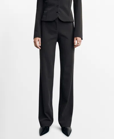 Mango Seamless Straight Suit Pants In Gray