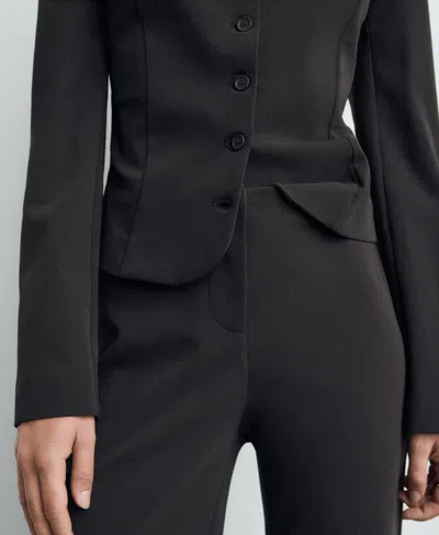 Mango Seamless Straight Suit Pants In Gray