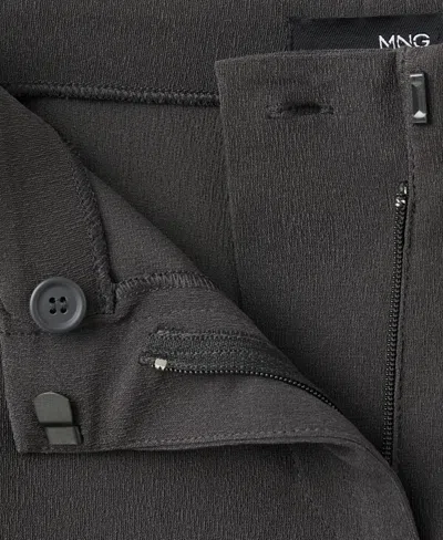 Mango Seamless Straight Suit Pants In Gray