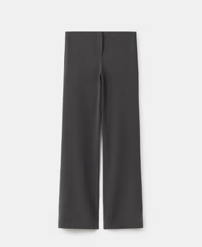 Mango Seamless Straight Suit Pants In Gray