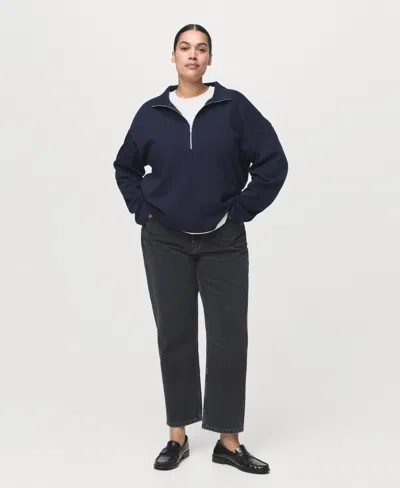 Mango Women's Mid-rise Straight Jeans In Black