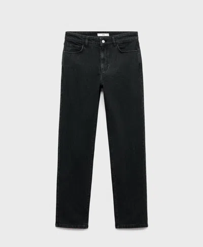Mango Women's Mid-rise Straight Jeans In Black