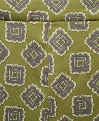 Mango Women's Geometric-print Satin Pants In Green