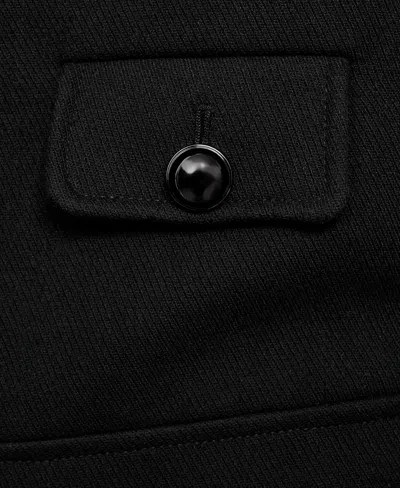Mango Jacket With Jewel-button Strip Collar Black In Black