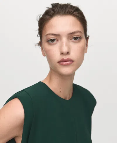 Mango Women's Ruched Long Jumpsuit In Green