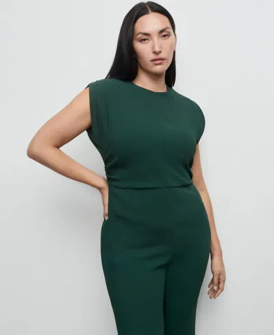Mango Women's Ruched Long Jumpsuit In Green