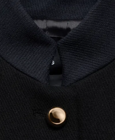 Mango Fitted Cotton Blend Jacket In Black