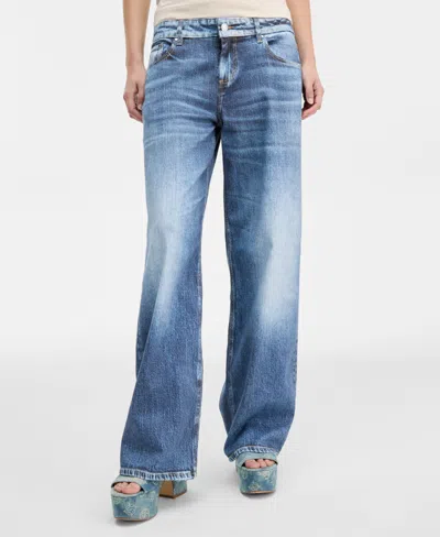 Guess Women's Low-rise Relaxed Baggy Jeans In Blue