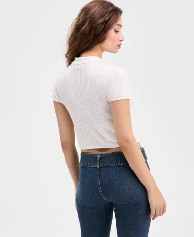 Guess Women's Mona Chenille Polo Sweater In White